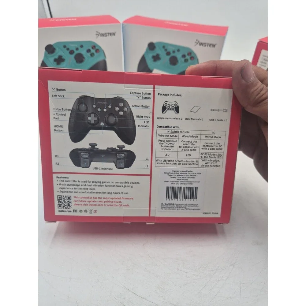 Insten Wireless Controller Lot Of 4 New PC/switch 1 Black ,yellow,greenish